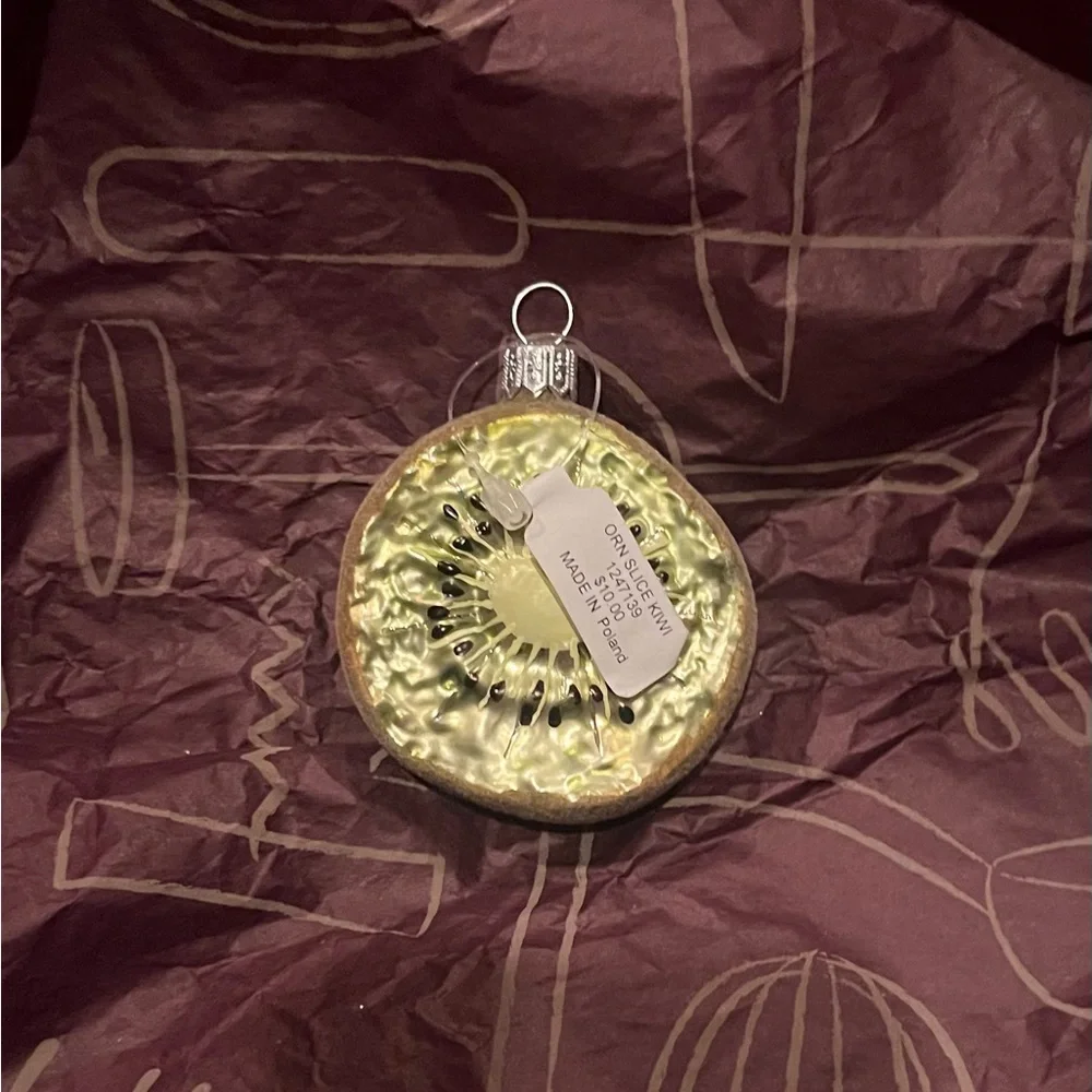 Kiwi Glass Holiday Ornament